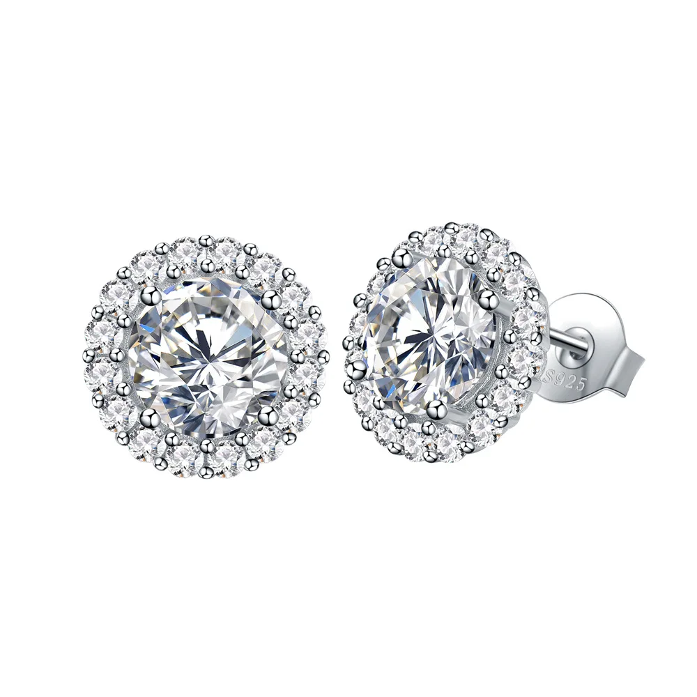 Zhenchengda Classic S925 Silver Ear Studs Women's Artificial High Carbon Diamond Earrings Fashion