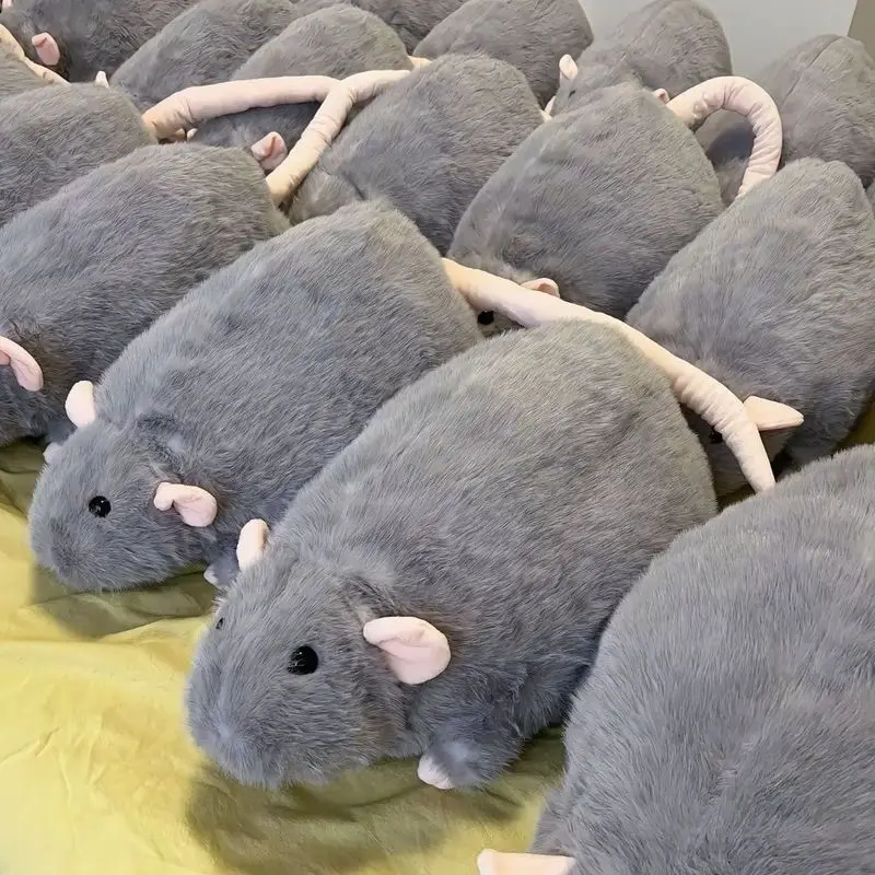35/40/50cm Fancy Rat Simulated Plush Toy Soft Fluffy Stuffed Animal Plush Pillow Cute Funny Home Decor Birthday Gift For Women