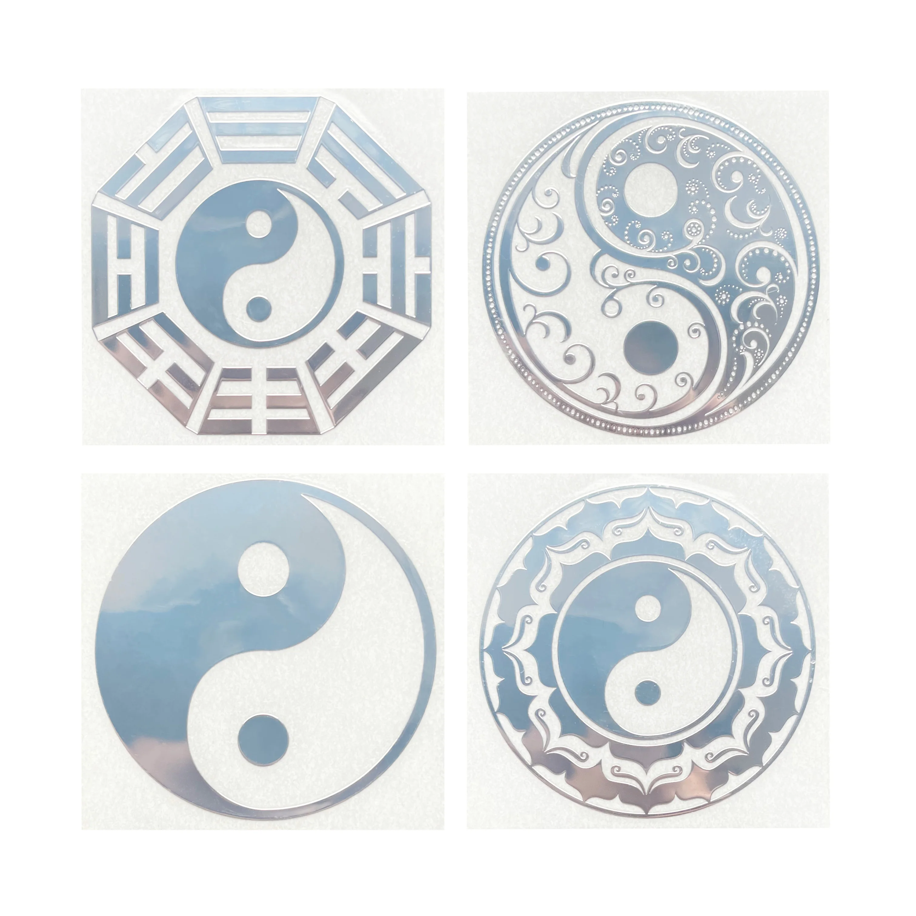 Imagem -02 - Cinco Elementos Yin e Yang Tai Chi Oito Diagramas Padrão Metal Adesivos Adesivos Adesivos de Telefone Móvel Laptop Adesivos Decoração