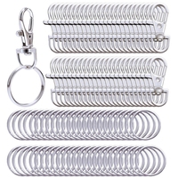 30pcs Metal Swivel Lanyard Snap Hooks and Split Key Rings Chain Hook Keychain for DIY Key chain Making