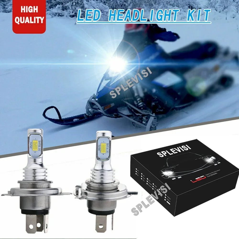 2x 9003 H4 snowmobile LED Headlight Bulbs High Low Beam White For Yamaha FX10 FX Nytro 2008 2009 2010 2011 2012 2013 2014