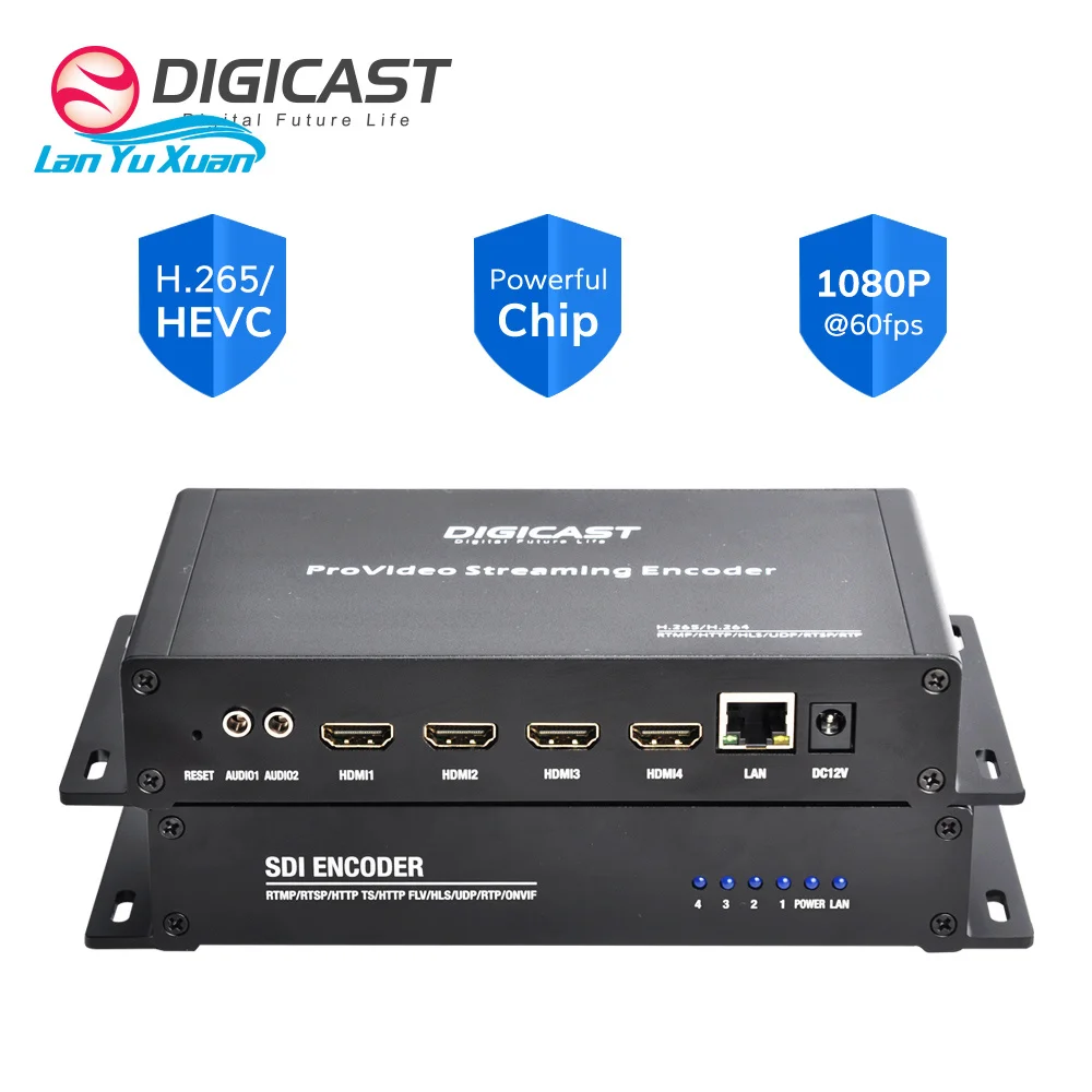 DMB-8904A-EC H.265/H.264/MPEG-4 AVC 4 Channel HD to IP Video Encoder