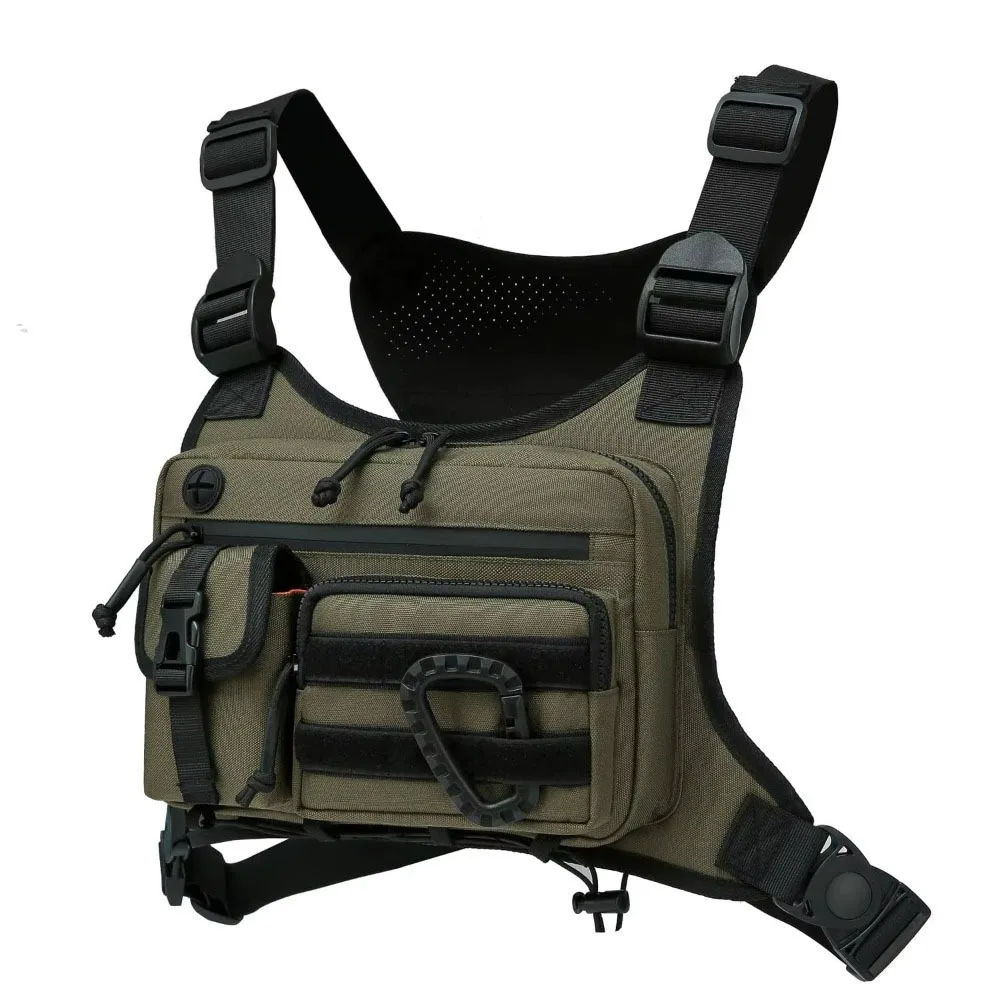 Adjustable Sports Vest Bag Multi-functional Water Resistant Outdoor Chest Bag Oxford Cloth Lightweight