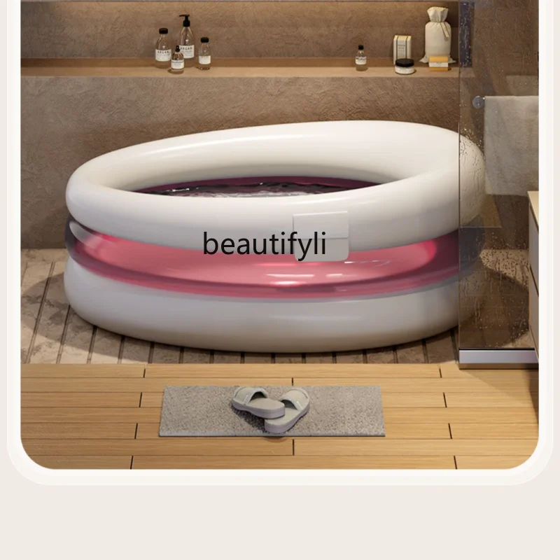 

Foldable Bathtub Adult Household Bath Barrel Large Inflatable Bathtub Bath Bucket Family Sitting and Lying