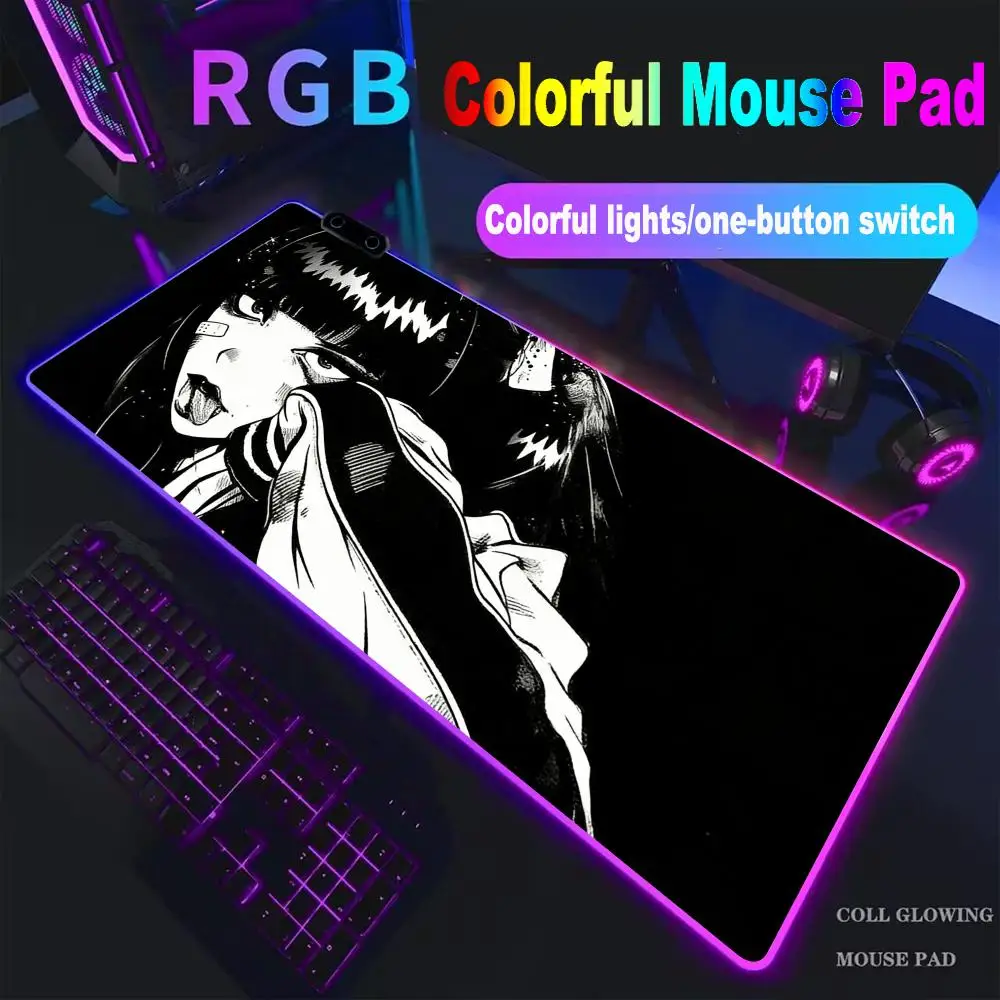 

Manga girl Mouse Pad High-end E-sports Mouse Pad Mouse Pad RGB Mouse Pad LED Pc Large Student Writing Pad Gamer Luminous Desk Ma