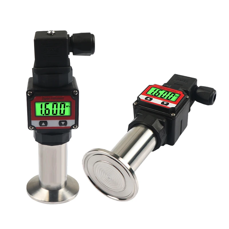 الغذاء الصيدلانية غشاء مسطح جهاز إرسال الضغط الصحي فلوش الحجاب الحاجز المشبك 50.5 مللي متر LCD 4-20mA عرض استشعار الضغط #2