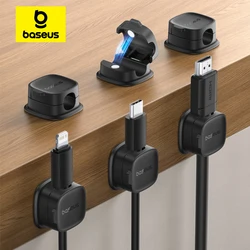 Baseus Cable Organizer Holder Magnetic Cable Smooth Regulowany uchwyt na przewód pod biurkiem Zarządzanie kablami Przewód Keeper Klipsy do kabli