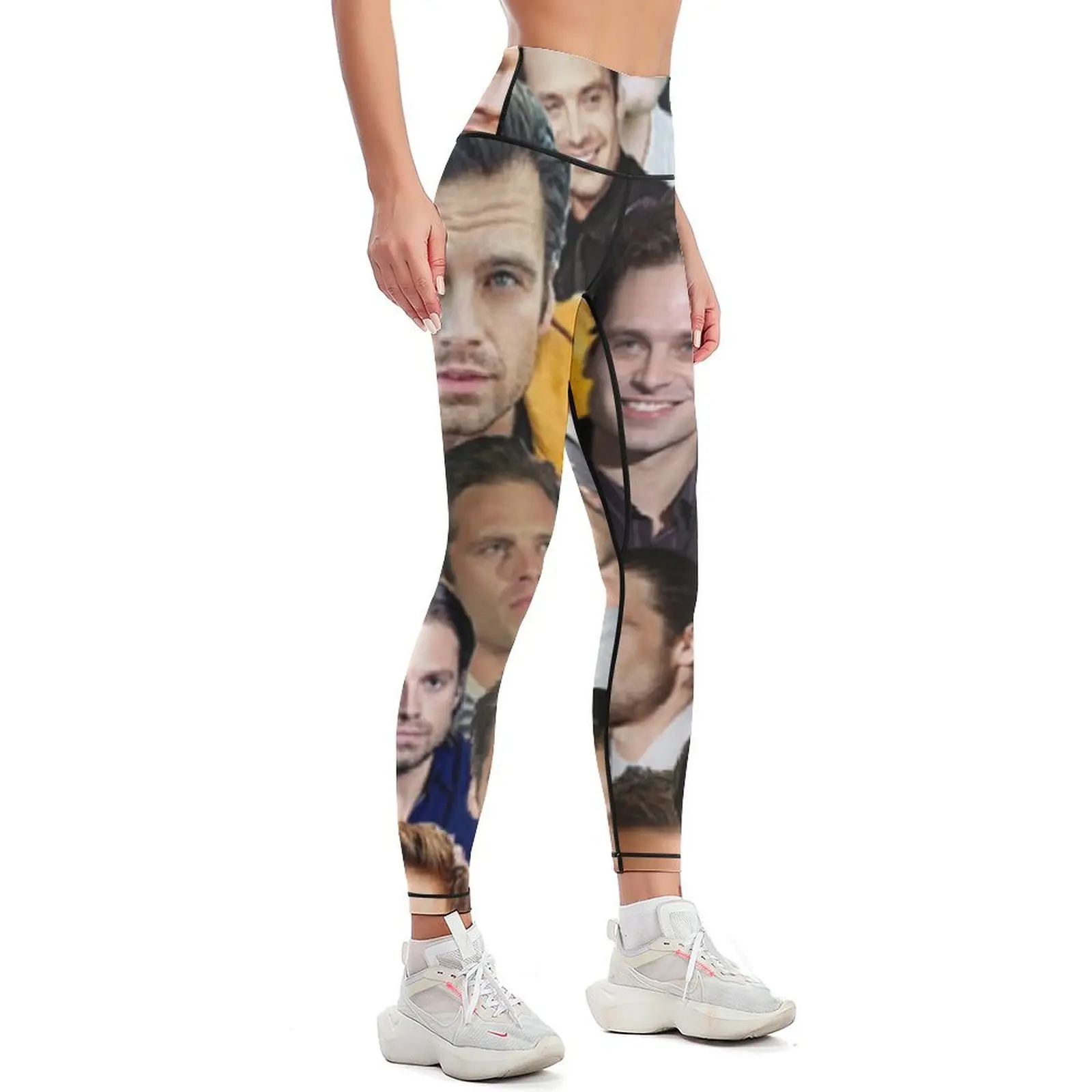 sebastian stan collage Leggings gym top Women's push up Jogger pants Womens Leggings