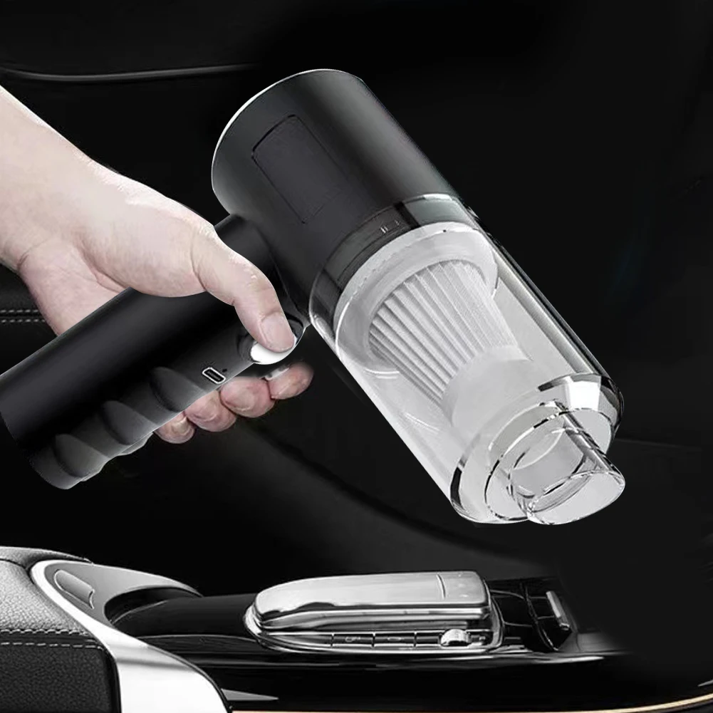 Mini Wireless Car Vacuum Cleaner Super Strong Suction 6000Pa Portable Handheld Gun Style Vacumm Cleaner Interior Home Cleaning