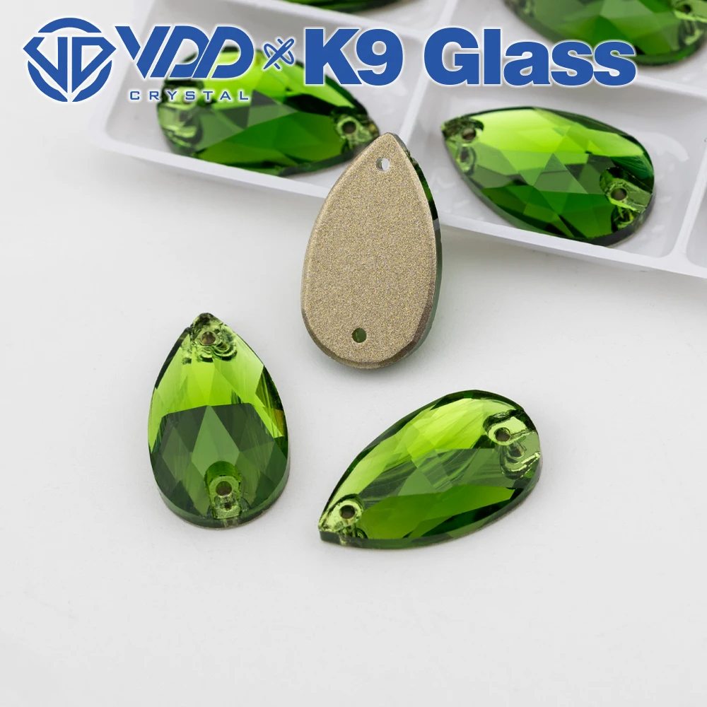 VDD S113 Fern Green AAAAA Top-Qualität K9 Glas aufnähbare Strasssteine, Kristall-Nähsteine mit flacher Rückseite für Kleidung, Hochzeitskleid – Detail 3