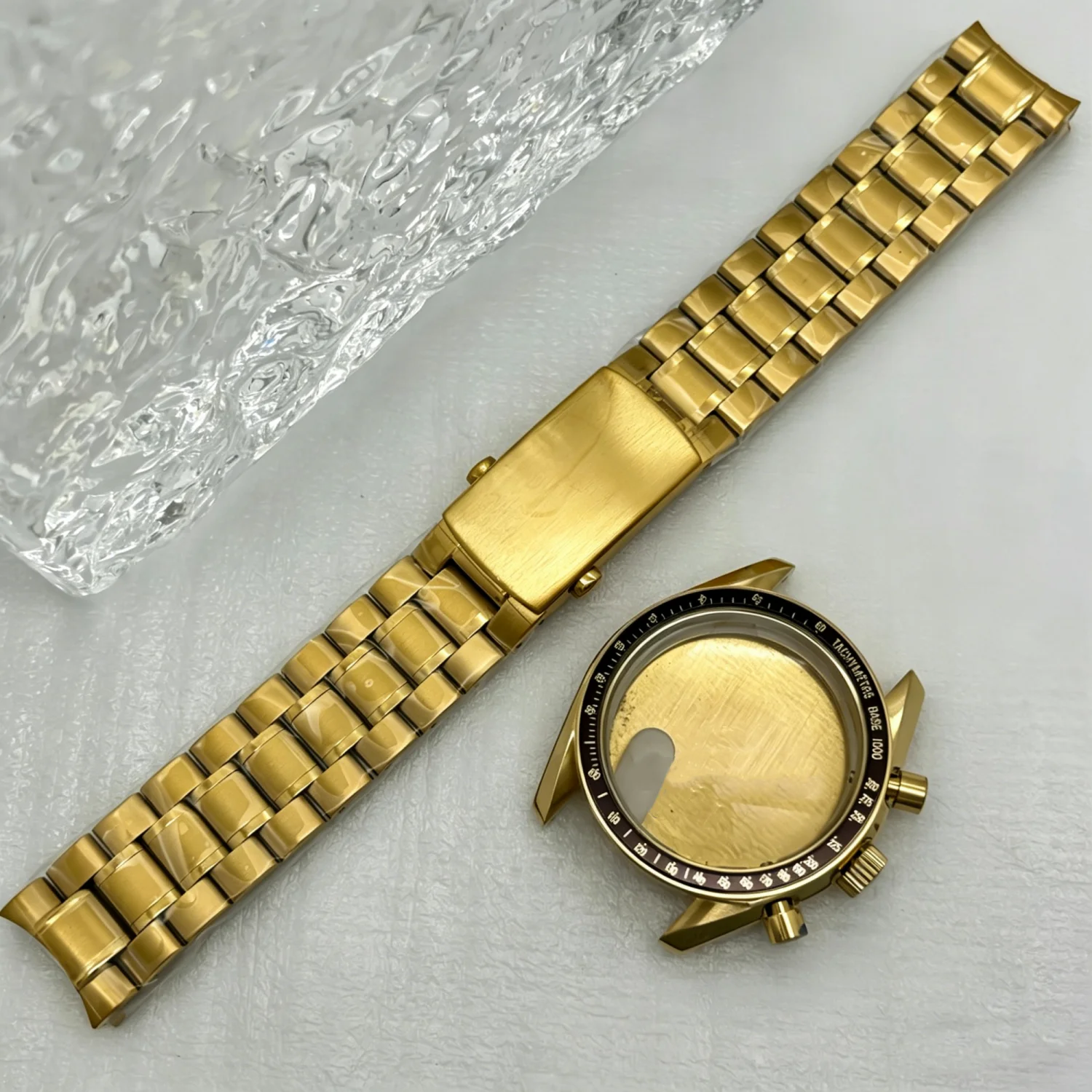 Rose Gold Multifunctional 39.7mm Speedmaster Case for Seiko VK63
