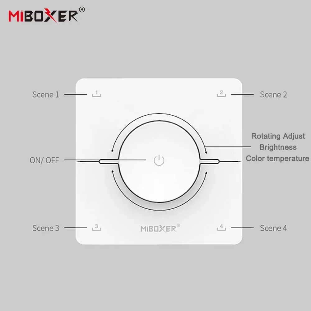 Miboxer（Zigbee3.0+2.4G) 2in1 Smart LED Light Dimmer/K0 Mini Rotating Switch Panel Remote Adjust Color Temperature Brightness