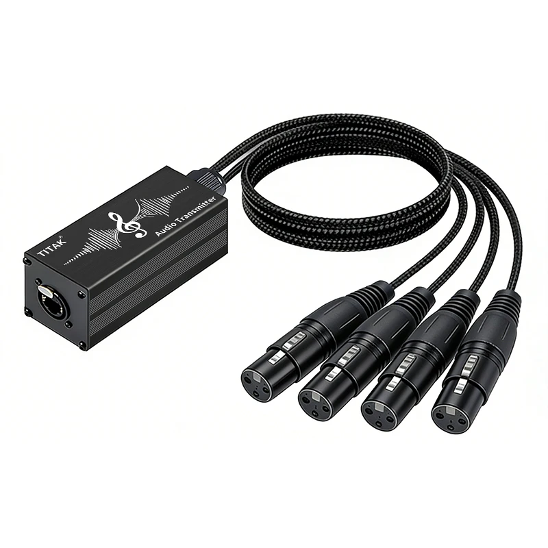 4CH XLR Female RJ45 Balanced Audio Snake Cable Transmitter Cat5e for Live Stage Studio Church Conference Audio System