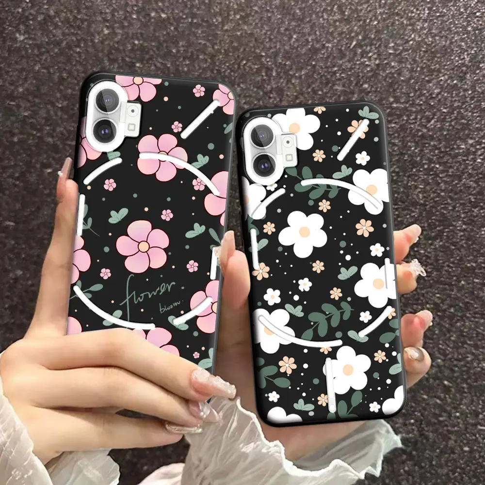 For Nothing Phone 1 2A 5G Case Cool Soft Silicone Beauty Floral TPU Phone Case For Nothing Phone 2 Back Cover Fashion Conque