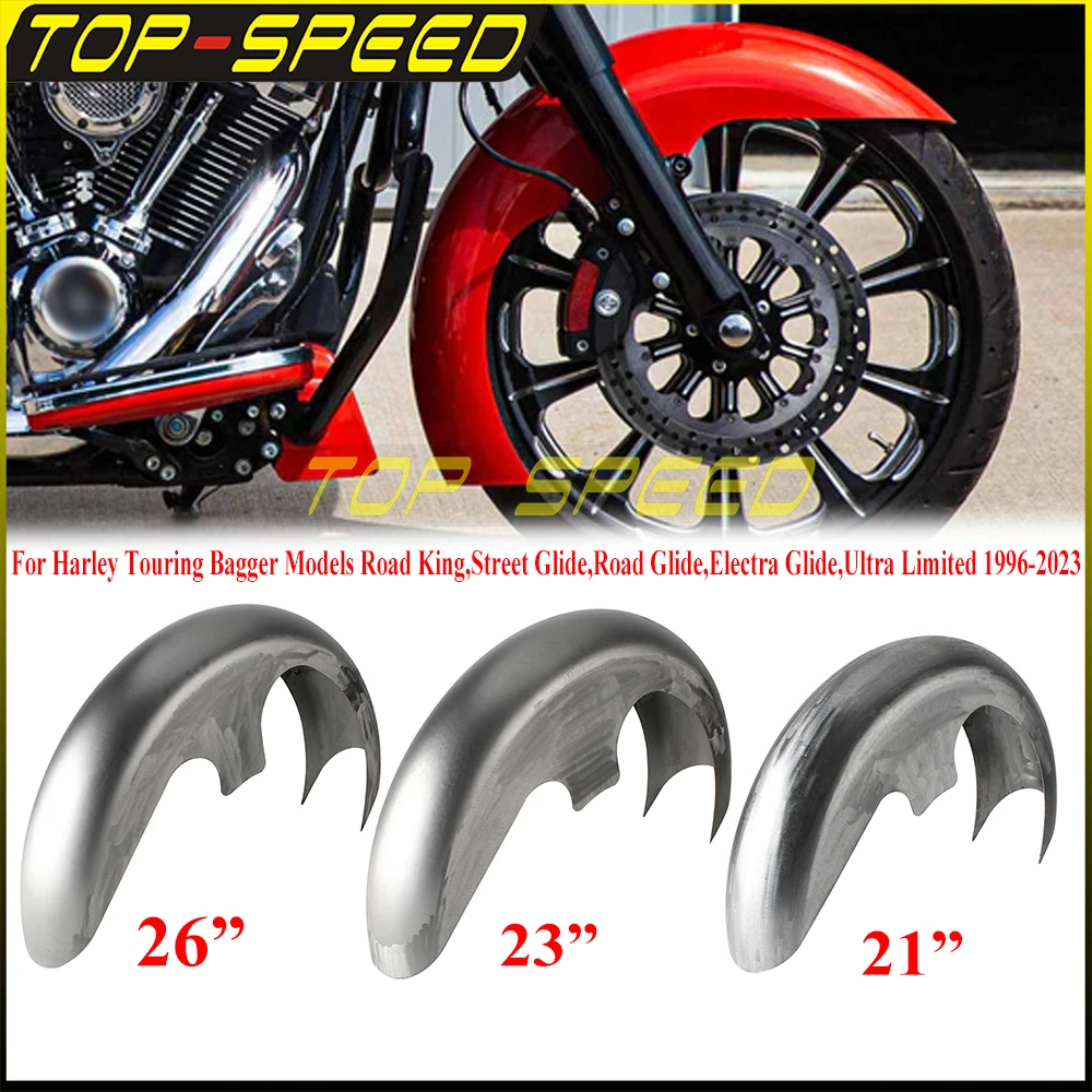 Motorcycle 21/23/26 Inch Front Fender Wheel Unpainted Shield For Harley Electra Street Road Glide Road King Ultra Limited 96-23
