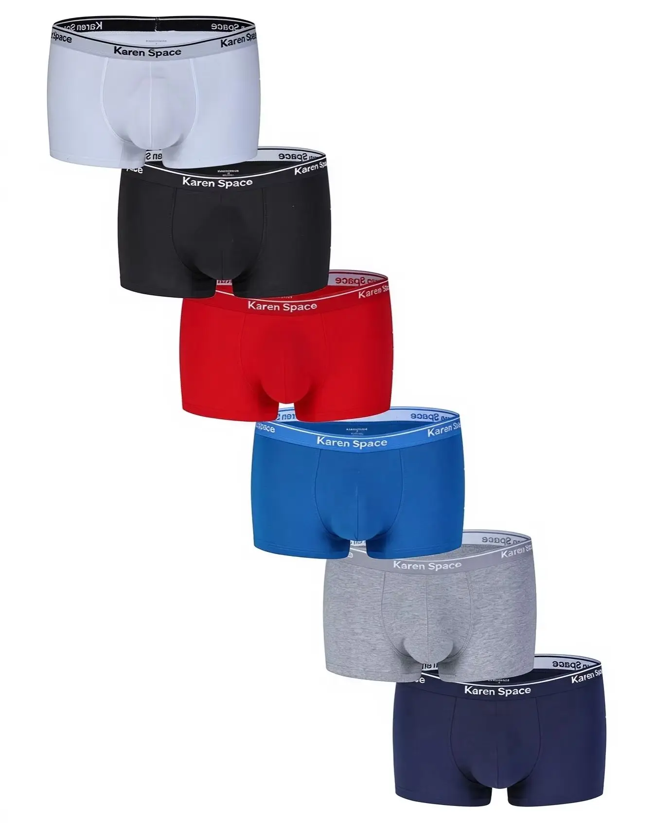 Men's Breathable Boxer Briefs Pure Color with Large Pouch Comfortable Sports Underwear 2-Pack Flat Angle Boxer Shorts