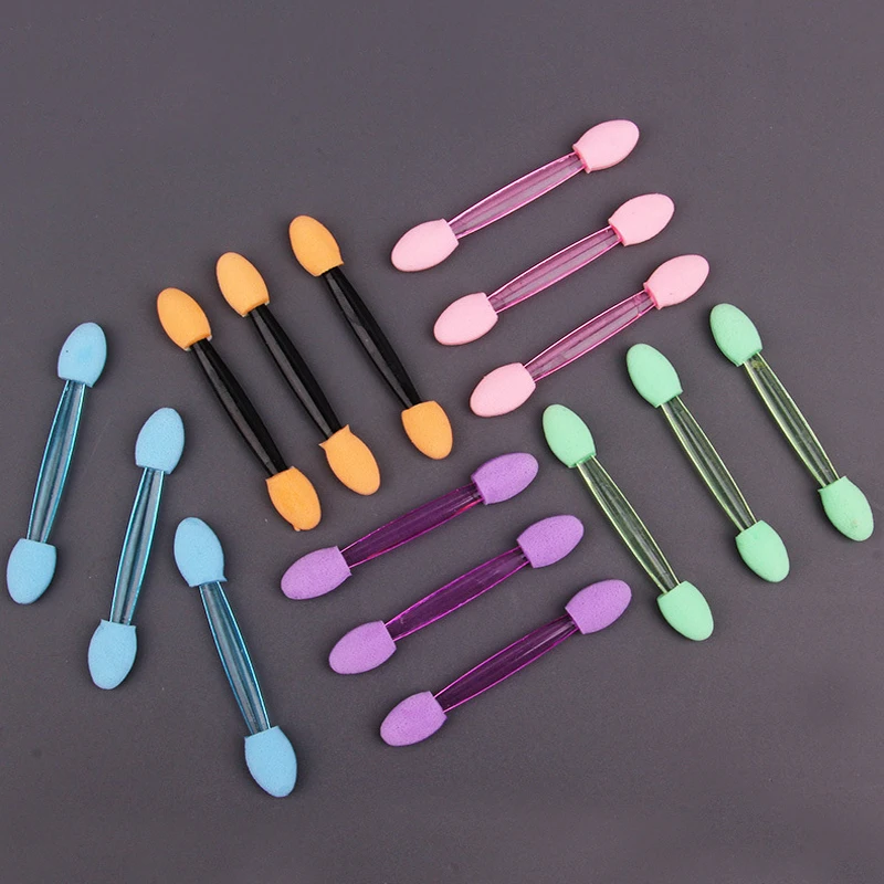 100Pcs Double Heads Eye Shadow Brushes Disposable Women's Cosmetic Applicators Portable Eye Makeup Tools Travel Accessories