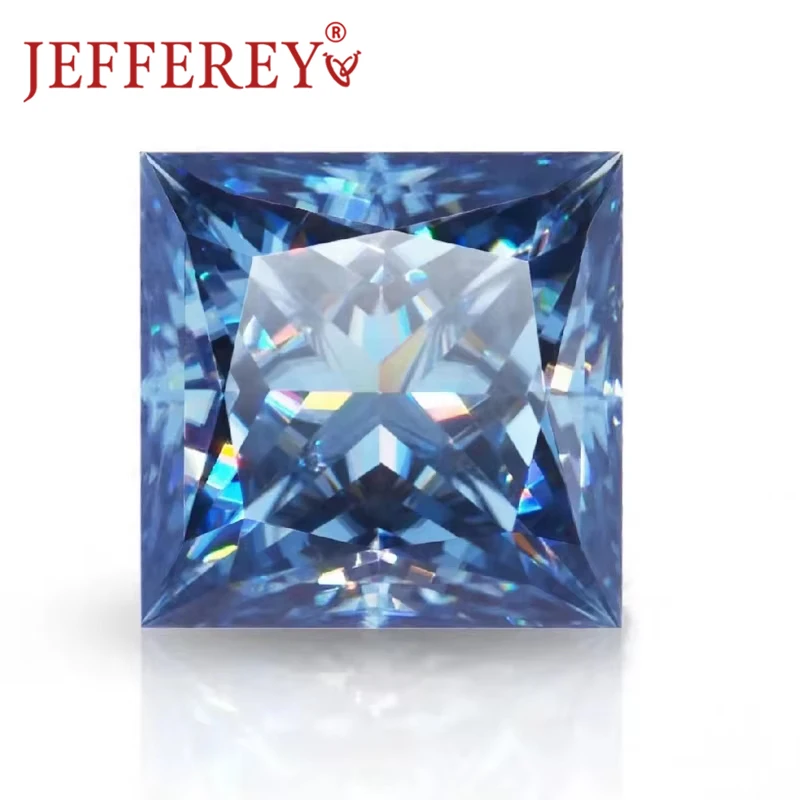 

Blue Colour Moissanite Diamond 1ct-5ct Princess Shape Loose Stone D VVS Brilliant Cut with GRA Certificate for Jewelry Making