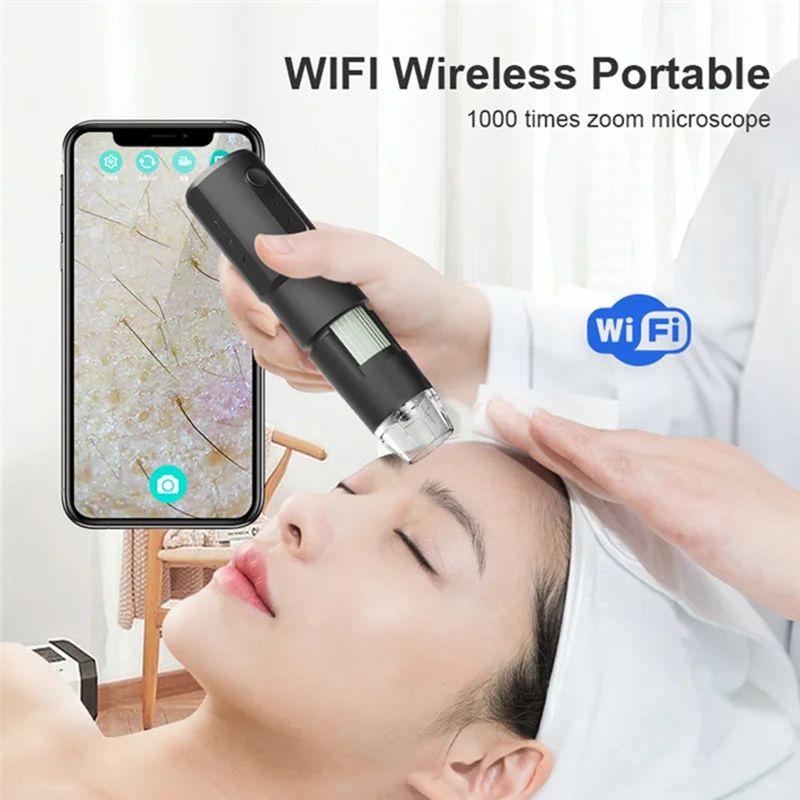 

B84B-Handheld Digital Microscope Wireless WIFI For Kids Adults 50X-1000X Magnification With 360 Rotate Stand For IOS Android