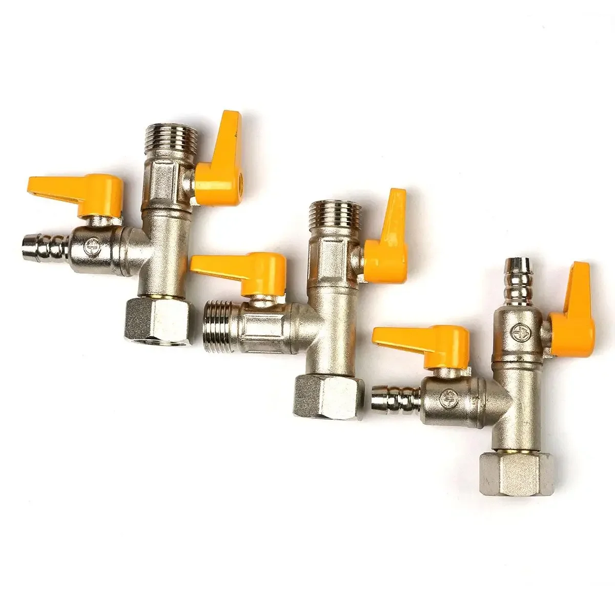 DN15 Tee Type Shape Natural Gas Valve Hot Water Ball Rotatable Interface Combinations Home Garden