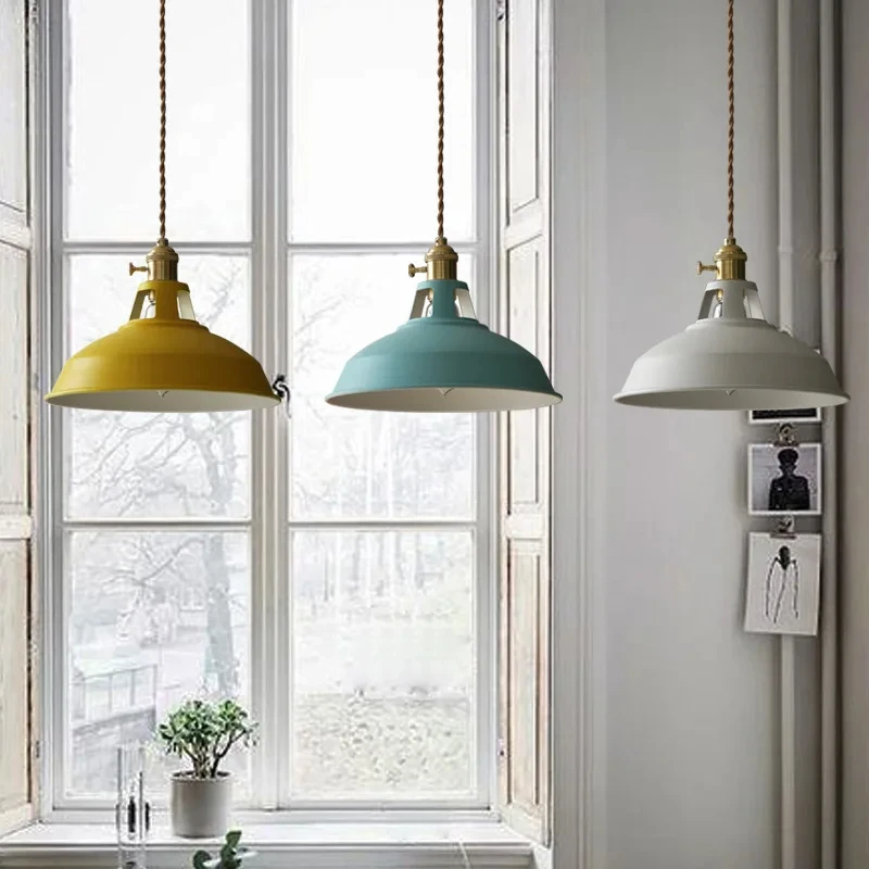 Colorful Retro Industrial Pendant Light Vintage Decorative Hanging Ceiling Lamp For Kitchen Restaurant Home Decoration view 3
