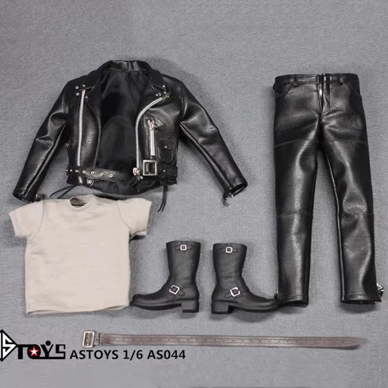 1/6 Bilancia Arnold Giacca In Pelle Nera Abiti Modello Giocattoli Per 12 "Action Figure Corpo ASTOYS AS044