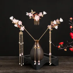 Chinese style bridal ancient costume headdress pearl tassel hairpin hair comb classical hair crown hair accessories