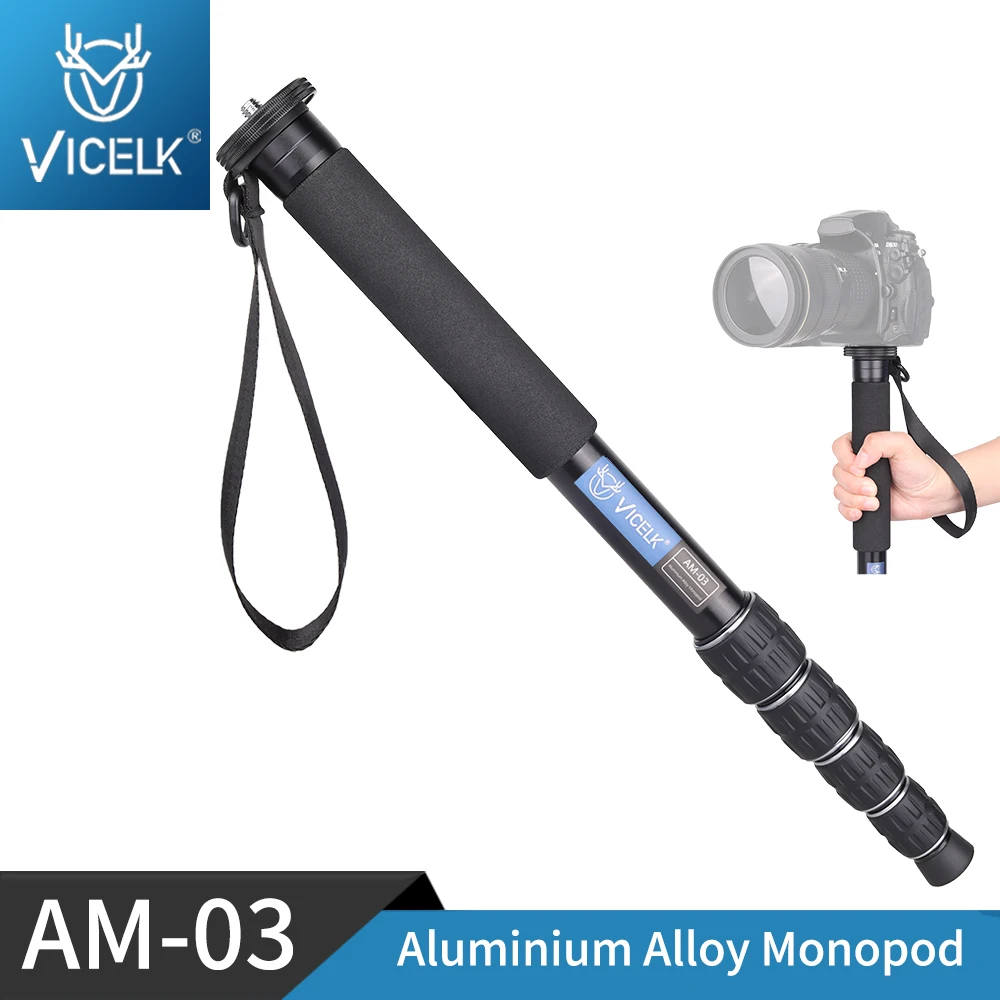 

VICELK AM-03 165cm Camera Monopod Professional Aluminium Alloy Photography Video Stand for Canon Nikon GoPro DSLR Camcorder