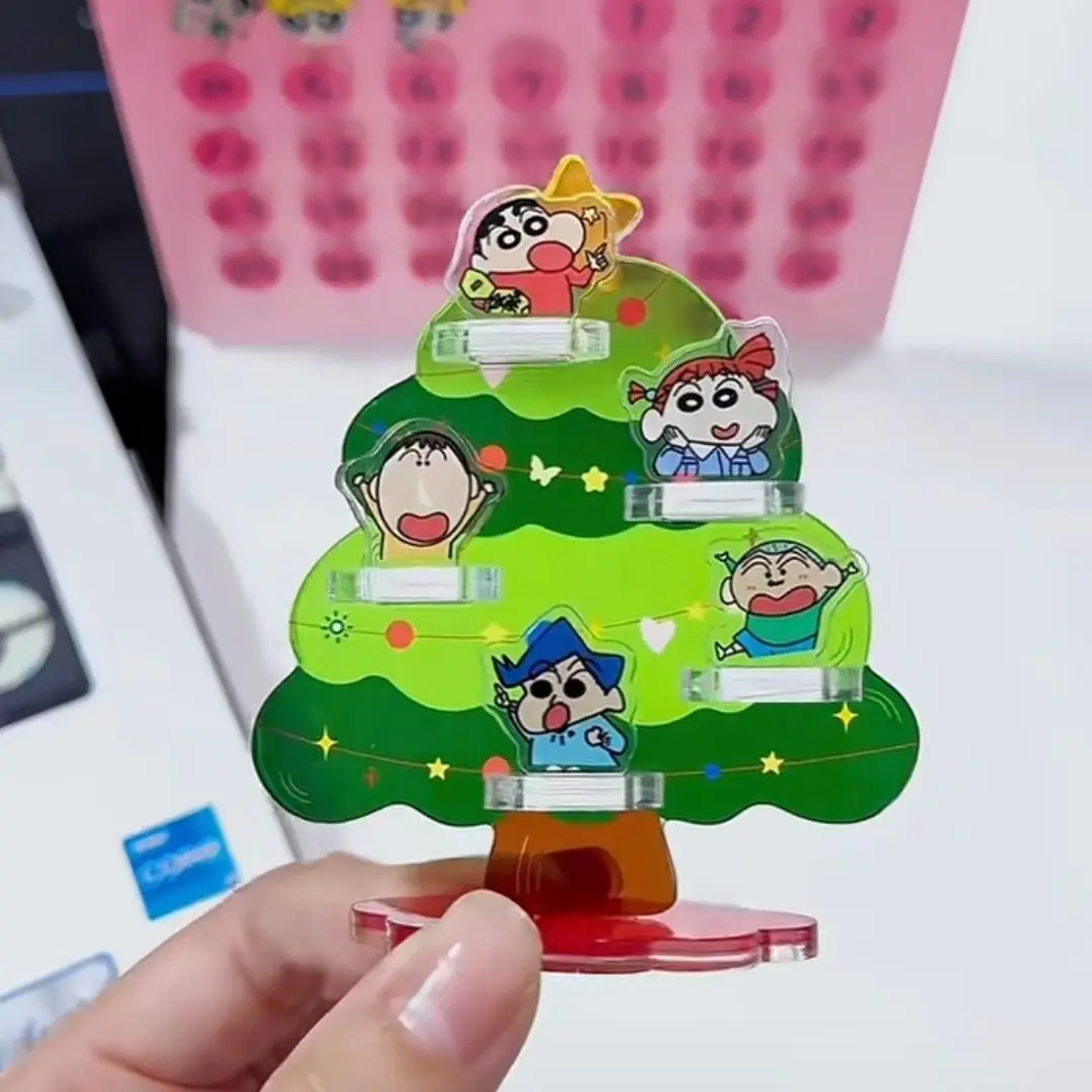 Kawaii Crayon Shin Chan Creative Acrylic Three Dimensional Desktop Decoration Ornament Bandai Ornament Anime Christmas Present