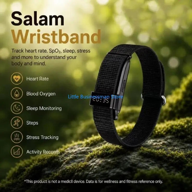 Digital Counter Wristband with Metal Construction, Side Button, Prayer Reminders, Retained Dhikr Progress, and USB Charging M76A