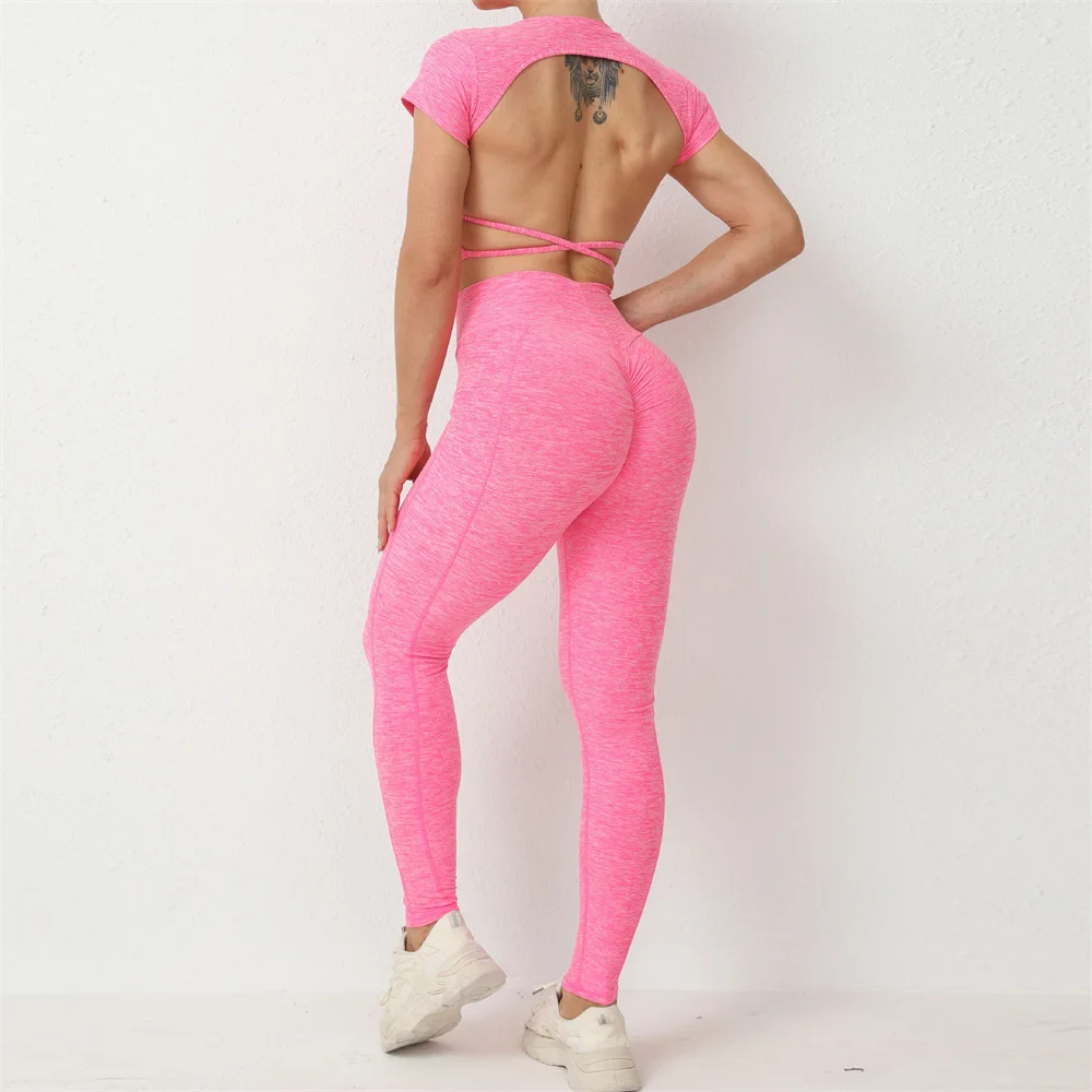 Nylon Scrunch Booty High Waist Yoga Pants Women Scrunch Butt Yoga Leggings Workout Gym Tights Sexy Sports Legging Active Wear