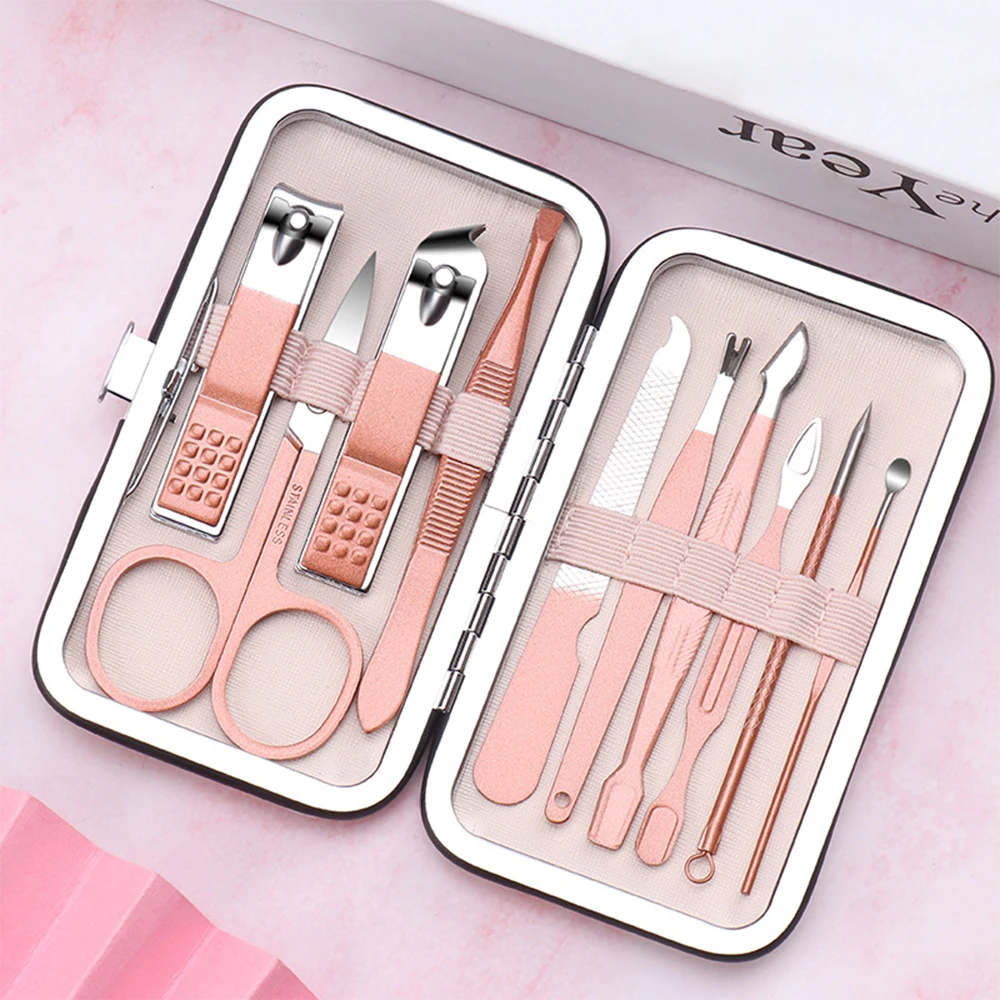 Stainless Steel Nail Clipper Manicure Set Rose Gold Multi-quantity to choose Pedicure Nail Kit Nail Care Cuticle Grooming Tools