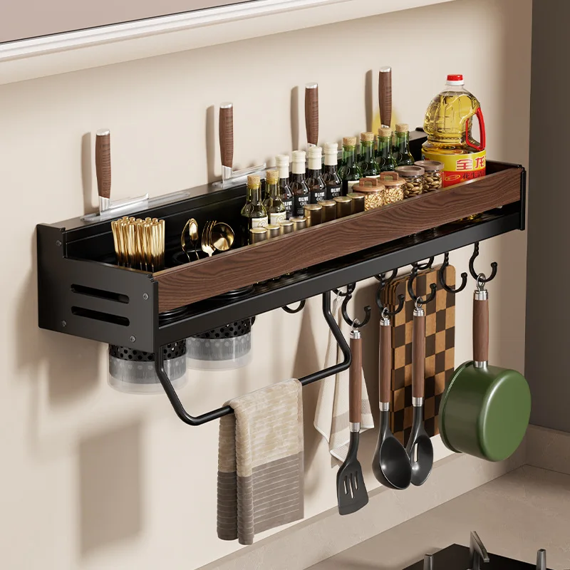 kitchen-knife-rack-wall-mounted-cherry-wood-storage-holder-no-drilling-required-sun-protective-sleeve-cover-utensil-organizer