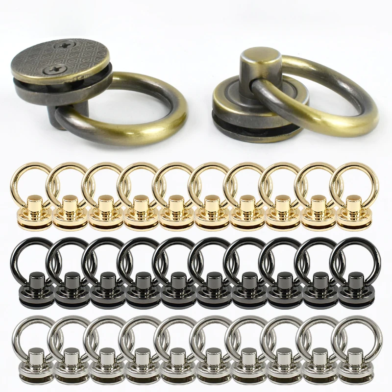 

10/20Pcs 20mm Metal Bag Strap Buckles O Ring Side Clip Buckle Screw Rivet Handbag Keychain Connector Hook Hardware Accessories