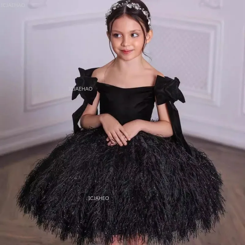 

Новое детское бальное платье принцессы с открытыми плечами, элегантное праздничное платье для детей, костюм для выступлений на фортепиано