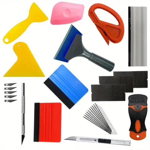 Car Wrapping Tools Kit Vinyl Scraper Cutter Film Squeegee Vinyl Spatulas Plastic Wrap Tool Window Tinting Tools 8 best sales car squeegee - №3