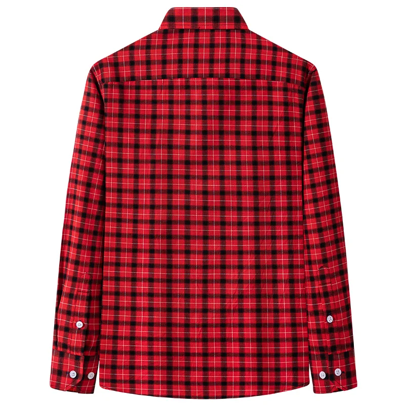 S- 8XL Classic Plaid Stripe Shirts Long Sleeve for Men Formal Big and Tall Plus Size 100% Cotton Men's Shirts Long Sleeve Casual