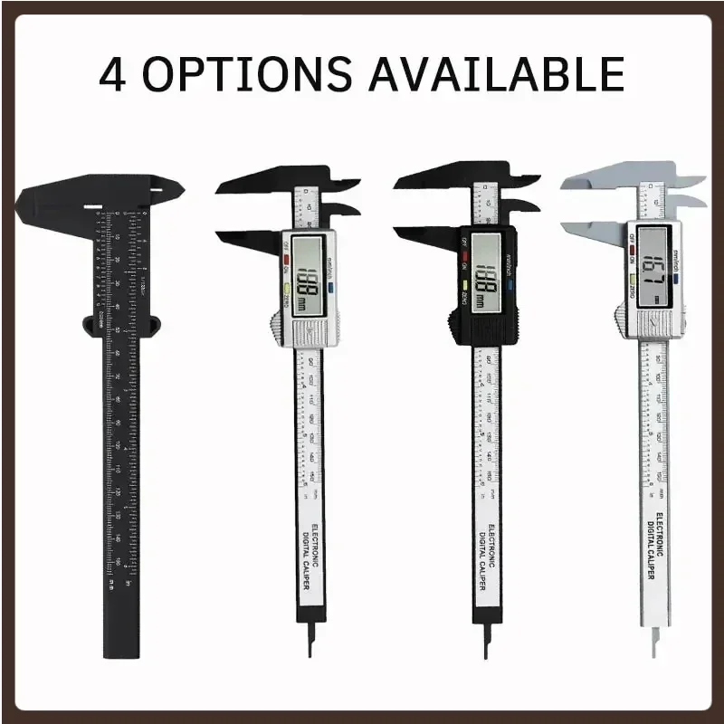 1PC Plastica Vernier Caliper Display Digitale Calibro Mini Gioco di Testo Calibro Studente Vernier Righello da 0 a 150mm Strumento di Misura