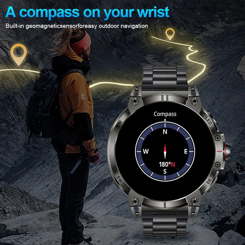 LIGE New Men Smart Watch 760mah Large Battery 1.85'' Screen LED Flashlight Compass Watches Bluetooth Call Sports Smartwatch 2025