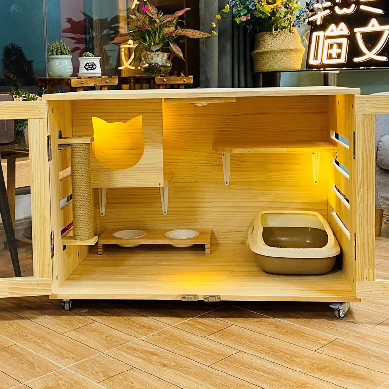 Cat Villa Solid Wood Luxury Cattery Cat Nest Cat Cage Cat Display Cabinet Cat Breeding Cage Cat Hotel Pet Cage Cat Room