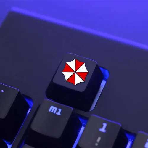 Imagen 2 del producto Teclas personalizadas, 1 unidad, teclas de riesgo biológico Umbrellla PBT, teclas de Metal, teclado mecánico