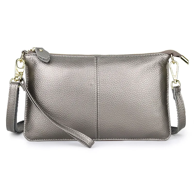 

Genuine Leather Women's Clutch Bag Casual Fashion Handbag Crossbody Shoulder Bags Cowhide Ladies Purse Long Wallets Phone Pocket