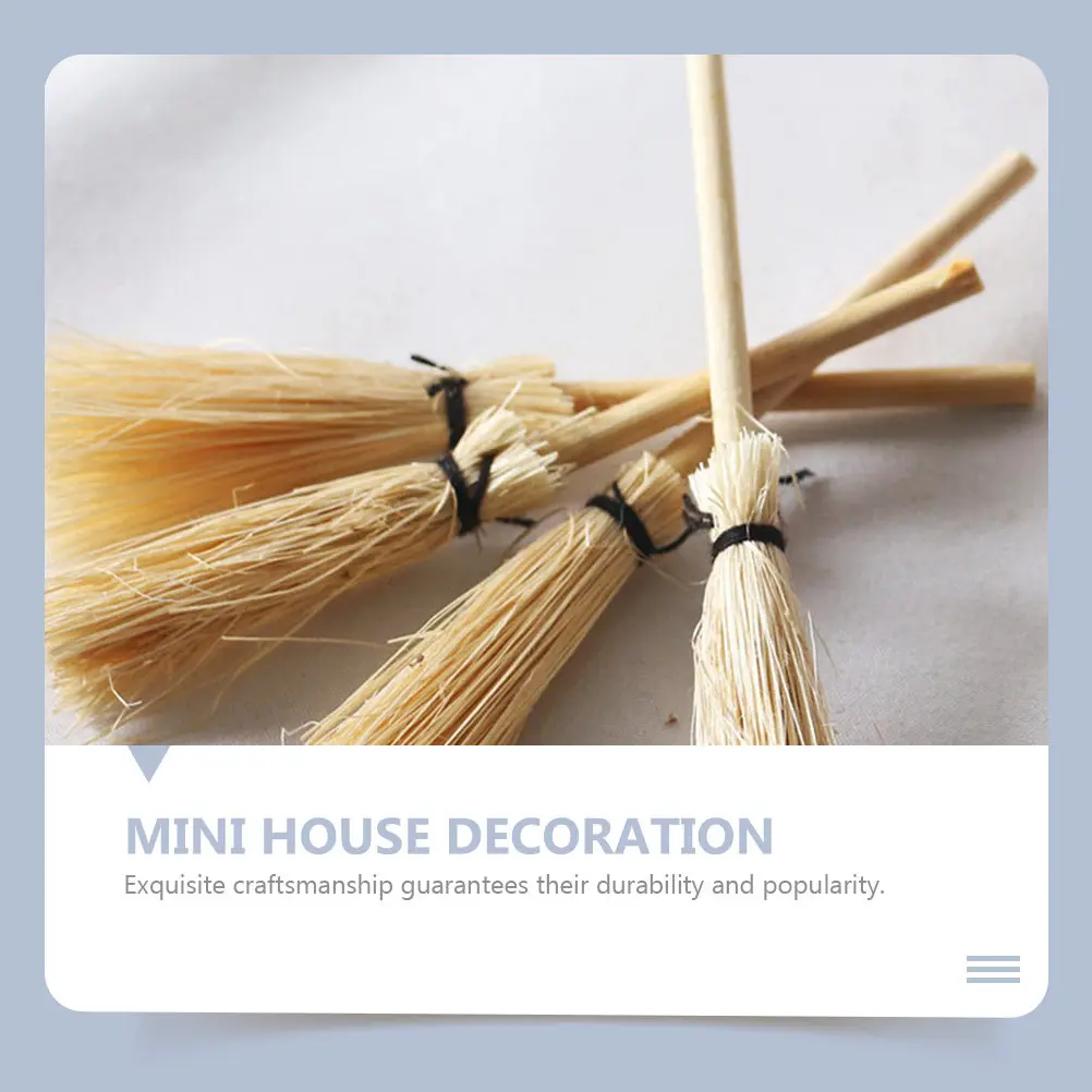 

24Pcs Mini Broom Mini House Decor Creative Durability Children Props Photography Crafts Educational Scene Use Broom Model