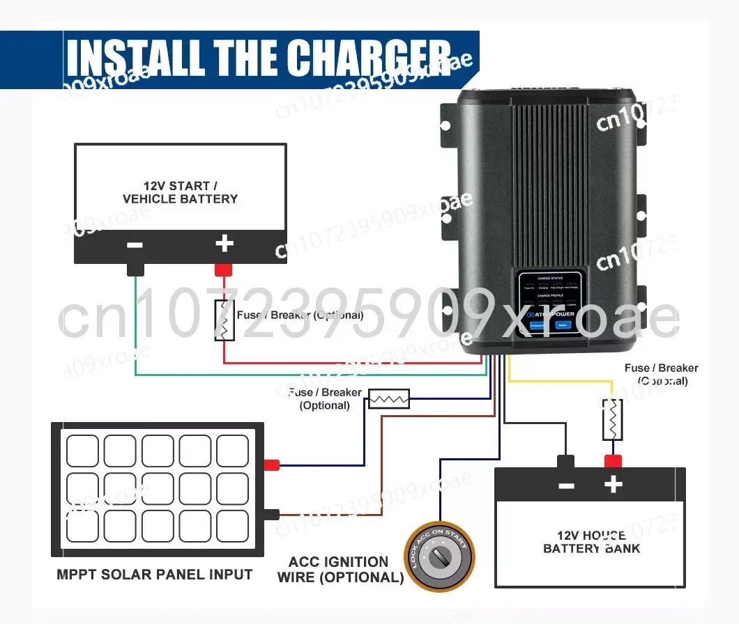 Imagem -04 - Atem Power 40a 12v Solar Mppt Sistema de Bateria Dupla Carro dc para Carregador de Bateria dc