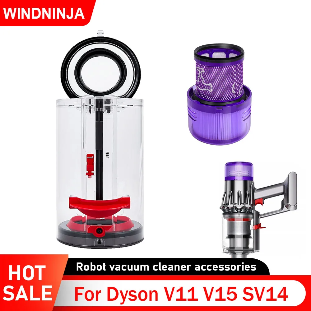 Remplacement de cartouche amélioré pour aspirateur Dyson V11 V15 SV14, accessoires, bac à poussière avec filtre HEPA, pièce de rechange, seau à poussière