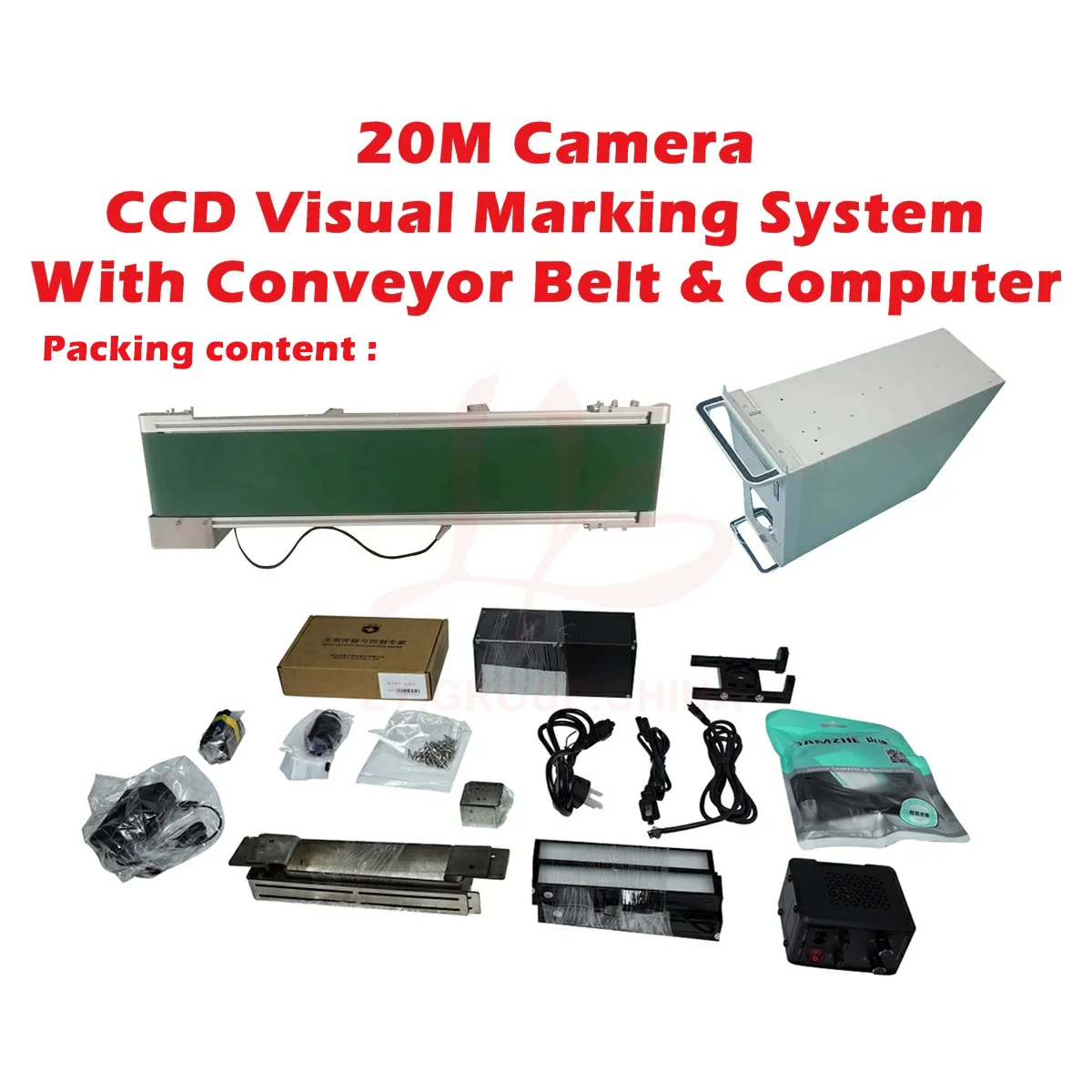 2024 CCD Visual System For Fiber Laser Marking Machine UV Engraver Marker Use 20M 12M Camera ICC Conveyor Belt Optional Kit