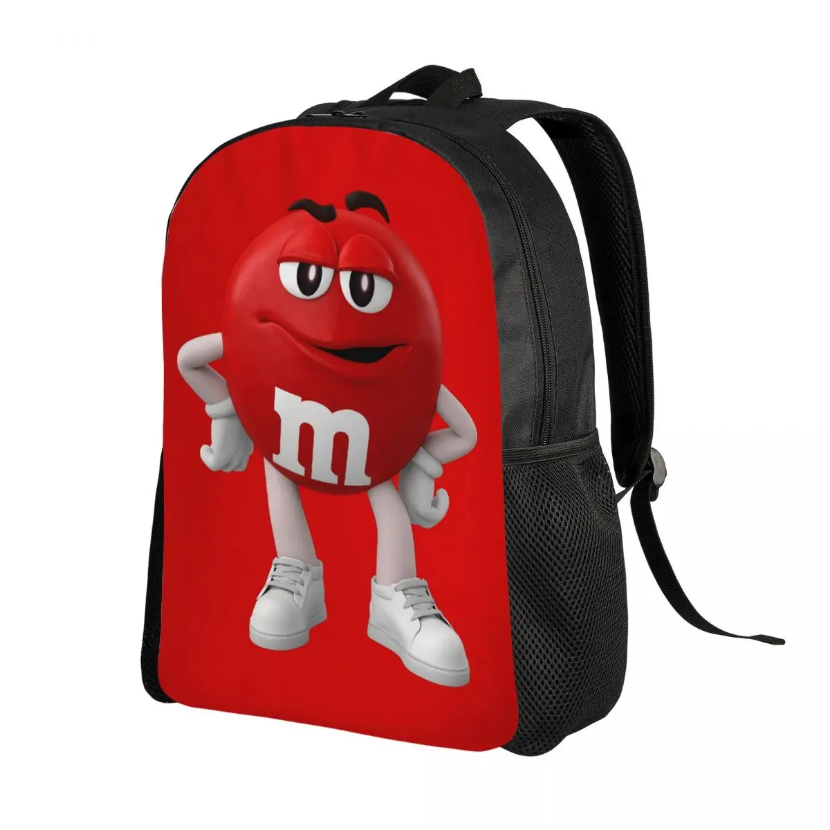 Customized Double M-M Chocolate Backpack Women Men Casual Bookbag for College School Candy Character Face Bags