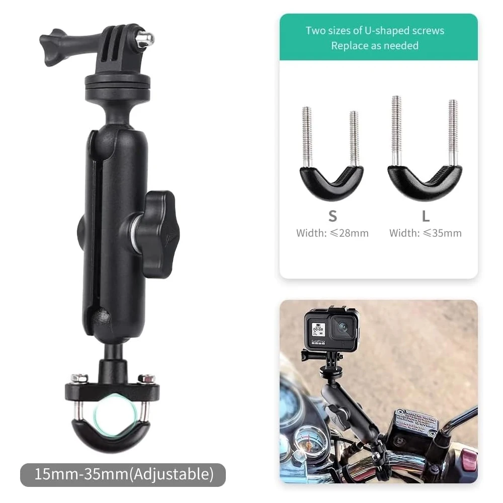 Motorcycle Handlebar Mount Aluminum Alloy Bike Holder For GoPro Hero 13 12 11 10 9 8 Insta360 DJI Osmo Action Camera Accessories