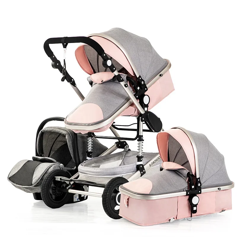 Lightweight Baby Stroller High Landscape Folding Four-wheeled Shock-absorbing Stroller Newborn Baby Two-way Swivel Seat Stroller