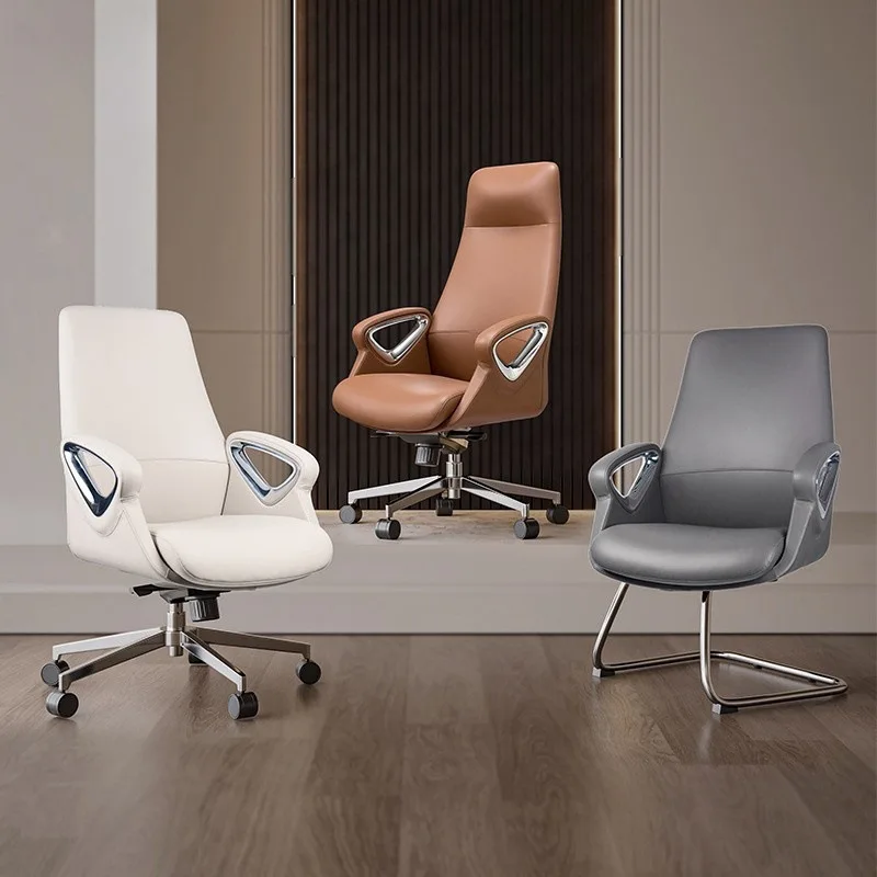 BBackrest Lazy Leisure Sedentary Office Chair Single Fixed Armrest Steel Feet Breathable Ergonomic Chair